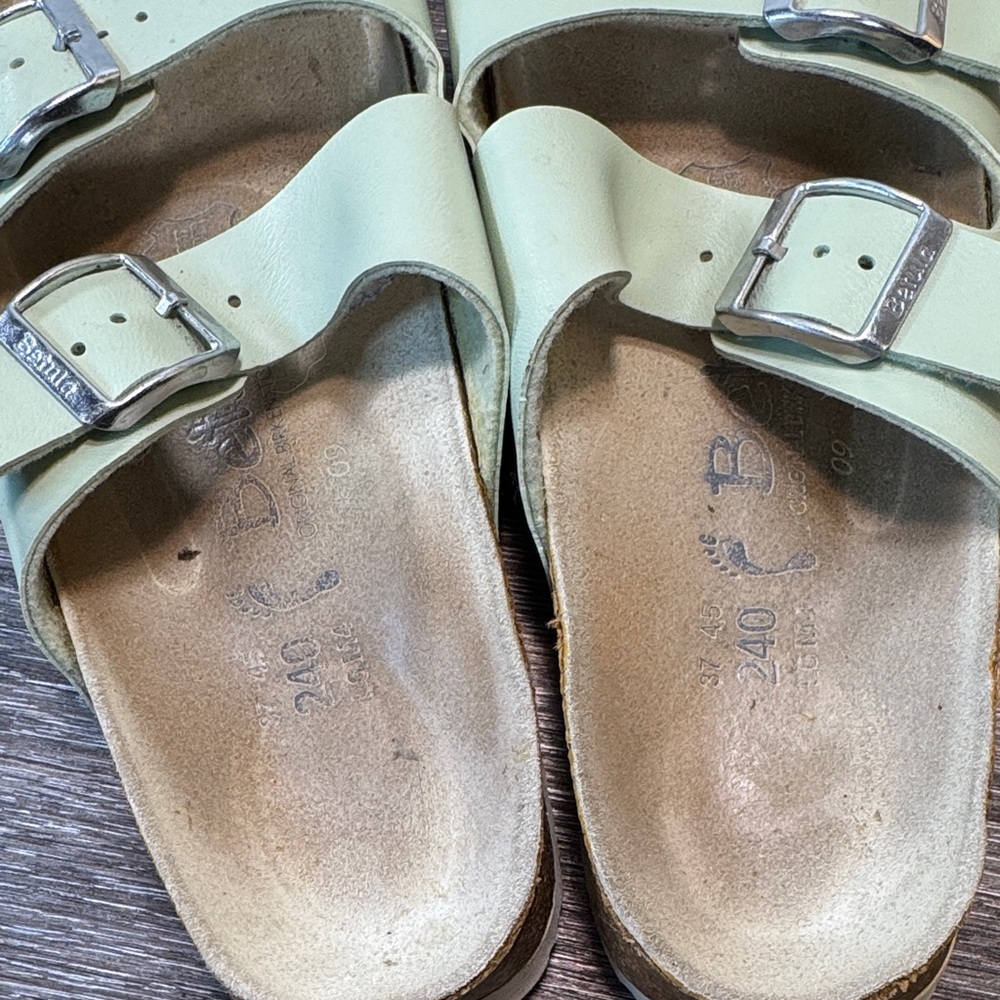 Women's Mint Green Double Strap Sandals size 37 (j154) - Picture 3 of 11